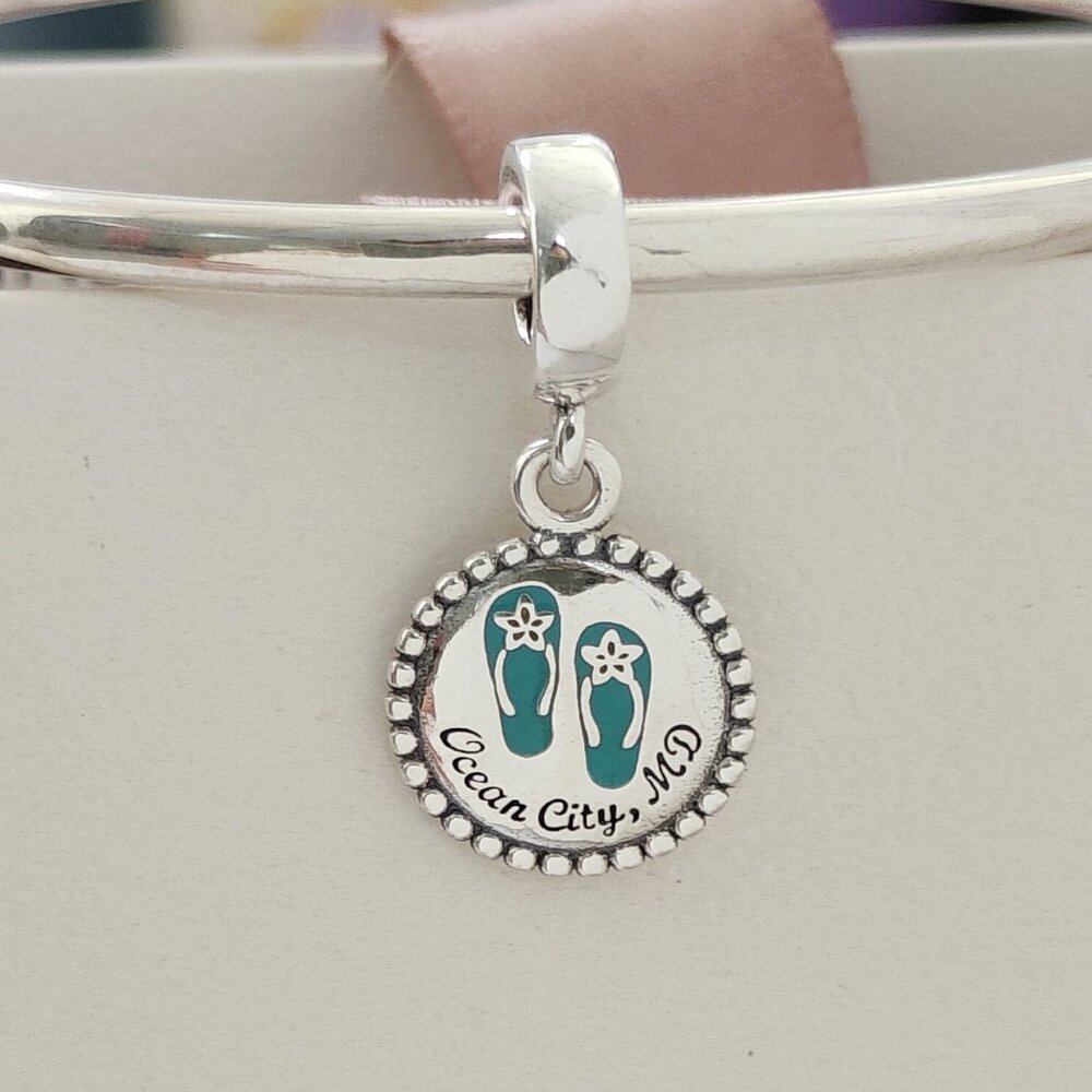 Pandora Maryland Ocean City Travel Exclusive Charm Bracelet Pendant S925 Silver